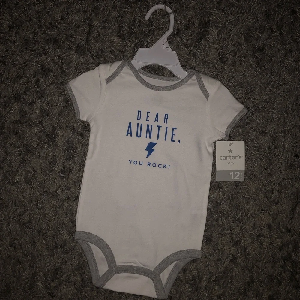 Carter’s Auntie Onesie, 12 Months, New With Tags